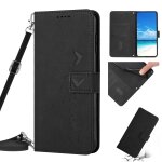 Pour motorola moto g200 5g skin feel heart pattern housse de téléphone en cuir avec lanière (noir) Pour motorola moto g200 5g skin feel heart pattern housse de téléphone en cuir avec lanière (noir)