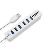Multi usb 2. 0 hub usb splitter haute vitesse 6 ports avec lecteur de carte sd tf (blanc) Multi usb 2. 0 hub usb splitter haute vitesse 6 ports avec lecteur de carte sd tf (blanc)