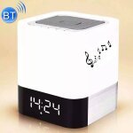 Musky dy 28 led lumi�re 3d musique mini haut - parleur bluetooth, alarme horloge de support / aux, pour ...