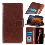Nappa texture horizontal flip cuir toot avec porte - cartes et portefeuille pour iphone 13 pro (brown) ...