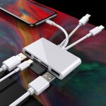 Nk - 1032 pro 5 en 1 8 broches + type - c / usb - c + usb + carte tf + carte sd adaptateur de lecteur ...