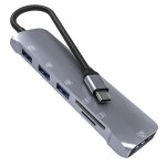 Nk - 3043h 6 en 1 usb - c / type - c  la fente de la carte tf / sd + usb 3. 0 + 3 usb 2. 0 adaptateur ...
