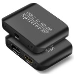 Nk - e60 type - c / usb - c vers hdmi, dp displayport splitter mst / sst monitor switcher (noir)