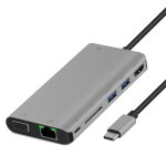 Onten 9591bd 8 en 1 usb - c / type - c  pd usb - c / type - c chargement + 100m port ethernet + dual ...