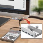 Orico mh4pu alliage d aluminium 4 ports usb 3. 0 clip - type hub avec 1 m de cble usb, largeur de clip ...