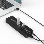 Orico p10 - u2 10 ports usb 2. 0 hub avec indicateur de puissance led et 1 m de c�ble usb (noir)