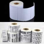 Papier d'impression thermique / papier pour étiquettes adhésives thermiques, taille: 100 mm x 100 mm ... Papier d'impression thermique / papier pour étiquettes adhésives thermiques, taille: 100 mm x 100 mm ...