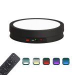 Plateau tournant électrique de présentoir rotatif de lumière led colorée de 22 cm, style: chargement ... Plateau tournant électrique de présentoir rotatif de lumière led colorée de 22 cm, style: chargement ...