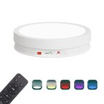 Plateau tournant �lectrique de pr�sentoir rotatif de lumi�re led color�e de 22 cm, style: prise d'alimentation ...