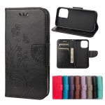 Pochette  fleurs de papillon horizontal flip cuir case avec support & card slots & portefeuille pour ...