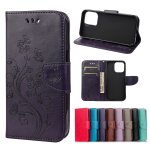 Pochette de fleurs de papillon horizontal flip cuir toot avec porte - carte et portefeuille pour iphone ...