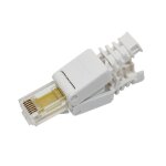 Prise modulaire de connecteur rj - 45 � sertir sans outil, version courte cat5e