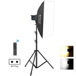 Puluz 150w 3200k - 5600k photo studio strobe flash light kit avec softbox reflector & trpied (plug eu) ...