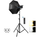 Puluz 150w 3200k - 5600k photo studio strobe flash light kit avec softbox reflector & trpied (plug eu) ...