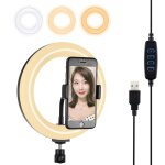 Puluz 7, 9 pouces 20cm usb 3 modes dimmable double couleur temp�rature led bague de lumi�re courb�e vlogging ...