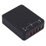Q8118 1 chargeur rapide de bureau usb 3. 1 + 4 smart identification usb + 1 usb - c / type - c 3. 1, ...