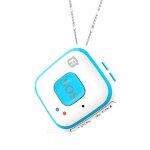 Reachfar v28 collier style gsm mini lbs wifi agps tracker sos communicateur (bleu)