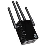 Rpteur wifi d'extension de porte wifi 5g / 2. 4g 1200mbps avec 2 ports ethernet prise ue noir