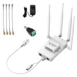 R�p�teur wifi pont sans fil vonets var600 - h 600 mbps, avec adaptateur secteur + 4 antennes + ensemble ...