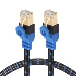 Rexlis cat7 - 2 câble lan réseau tressé bicolore cat7 plaqué or 10 gigabit pour réseau lan modem - routeur, ... Rexlis cat7 - 2 câble lan réseau tressé bicolore cat7 plaqué or 10 gigabit pour réseau lan modem - routeur, ...