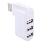 Rotation de 180 degr�s t�te usb 3 ports usb 2. 0 portable hub (blanc)