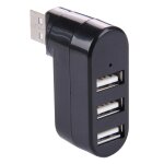 Rotation de 180 degrs tte usb 3 ports usb 2. 0 portable hub (noir)