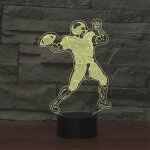 Rugby quarterback shape 3d lampe de table lumineuse à led colorée, version usb et batterie Rugby quarterback shape 3d lampe de table lumineuse à led colorée, version usb et batterie