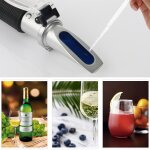 Rz136 rfractomtre rfractomtre fruit compteur  vin sucre portable auto brix 0 ~ 32% alcool 0 ~ 26% ...