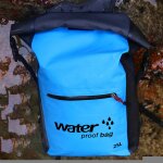 Sac � bandouli�re pliant en plein air � double sac �tanche en pvc, sac � dos �tanche, capacit�: 25l (bleu ...