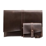 Sac de comprim d ordinateur portable d affaires en cuir vritable universel avec enrouleur de cble, ...