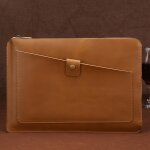 Sac de comprim� d ordinateur portable de glissi�re d affaires en cuir v�ritable universel, pour 15, 4 ...