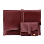 Sac de tablette d ordinateur portable universel en cuir vritable d affaires avec enrouleur de cble, ...