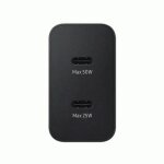 Samsung travel charger duo 50w ep - t5020 with type - c to type - c cable (1, 8m) black eu (ep - t5020xbegeu) ...