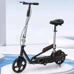 Scooter pliant adulte scooter de mobilit  deux roues vlo  pdales  double aile avec sige (noir) ...