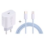 Sdc - 20w pd chargeur de voyage usb - c / type - c + 1m 20w usb - c / type - c � 8 broches set de c�ble ...