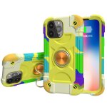 Silicone antichoc + �tui de protection pc avec porte - bague pour iphone 13 pro (color� jaune vert)