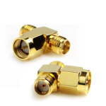 Sma m�le � 2 sma femelle adaptateur (type t), plaqu� or (jaune)