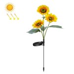 Solar sunflower d�coration lumi�re led garden light paysage lumi�re de paysage, sp�cifications: trois ...