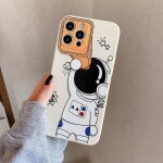 Spaceman binoculars shockproof protective case for iphone 13 pro max(white)