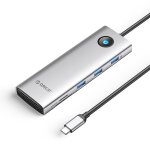 Station d'accueil multifonction orico pw11 - 9p type - c / usb - c 8 - en - 1 5gbps (argent)