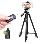 Support de tr�pied en aluminium en alliage de magn�sium yunteng vct - 5208rm avec t�l�commande bluetooth ...