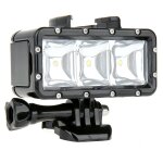 Suptig 30m waterproof 300lm video light pour gopro / dazzne / yi camera (black)