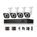 Systme de dvr de surveillance a4b3 / kit 4ch 1080n et camra de vidosurveillance cctv hd tanche 720p ...
