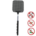 Tapette à mouches en plastique rétractable créative fournitures d'été tapette à moustiques (noir) Tapette à mouches en plastique rétractable créative fournitures d'été tapette à moustiques (noir)
