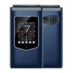 T�l�phone � clapet hamtod t8 4g, version ue, 2, 8 pouces + 1, 77 pouces, volte, bt, sos, otg (bleu marine) ...