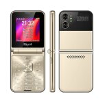 Tlphone  clapet uniwa f265, 2, 55 pouces mediatek mt6261d, fm, 4 cartes sim, 21 touches (or)
