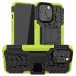 Texture de pneu tpu tpu + pc cas de protection avec support pour iphone 13 pro (vert)