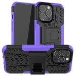 Texture de pneu tpu tpu + pc tpu + pc avec support pour iphone 13 pro (violet)