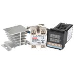 Thermostat 11000w rex - c100 + dissipateur de chaleur + thermocouple + module  semi - conducteurs ssr ...