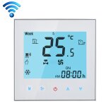 Thermostat d ambiance programmable  4 tubes pour cran lcd ventilateur, supporte wifi (blanc)